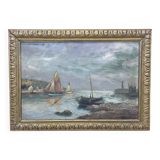 Marine, Oil on canvas signed Victorès