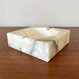 Square ashtray in vintage marble-effect alabaster