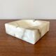 Square ashtray in vintage marble-effect alabaster