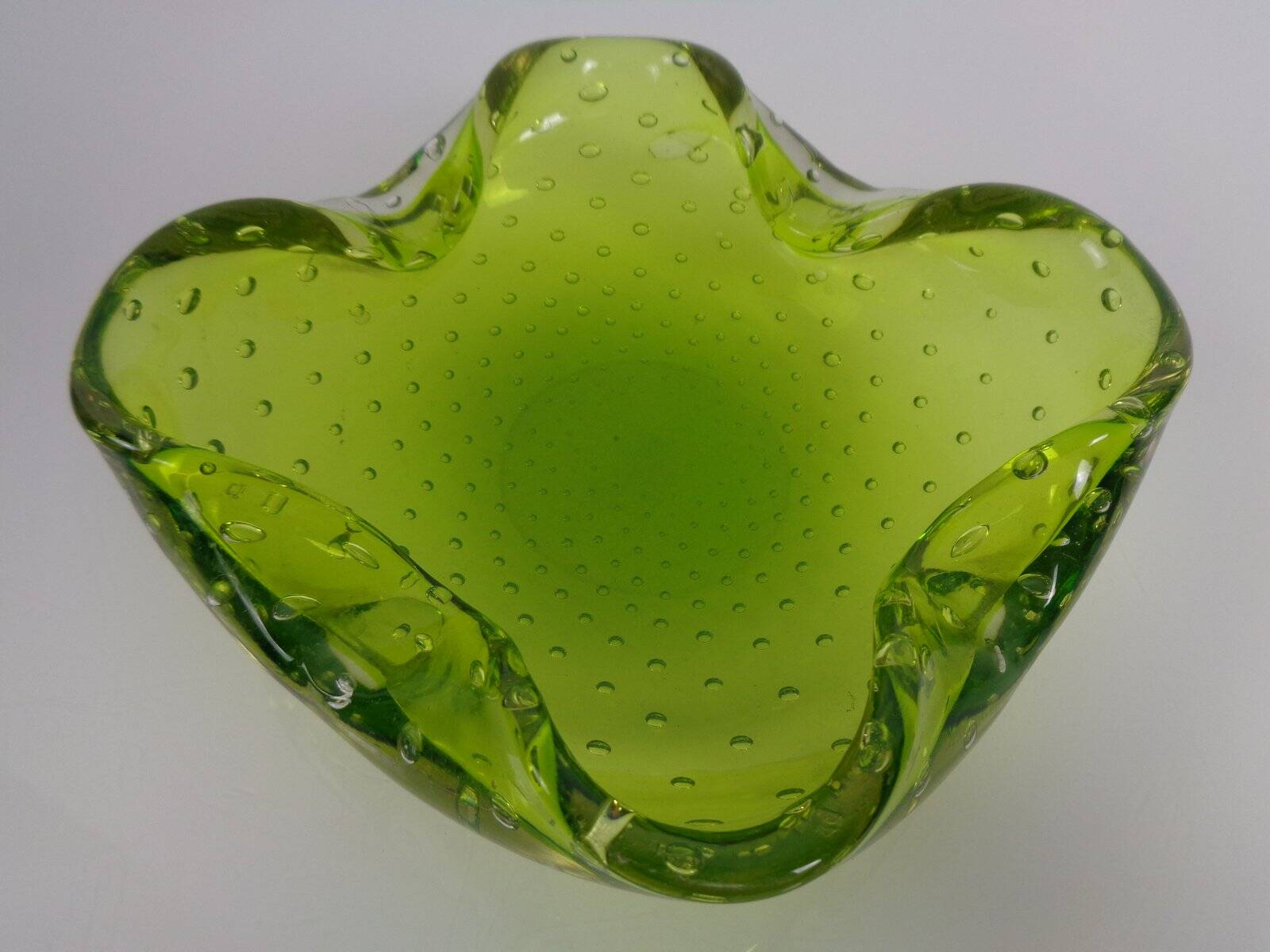Green Sommerso Murano Glass Ashtray, Italy, 1960s