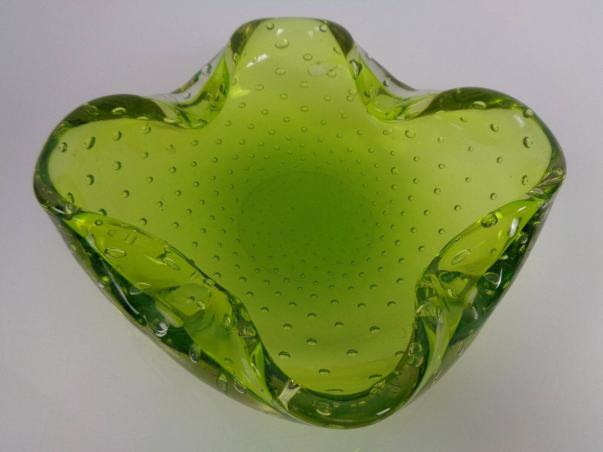 Green Sommerso Murano Glass Ashtray, Italy, 1960s