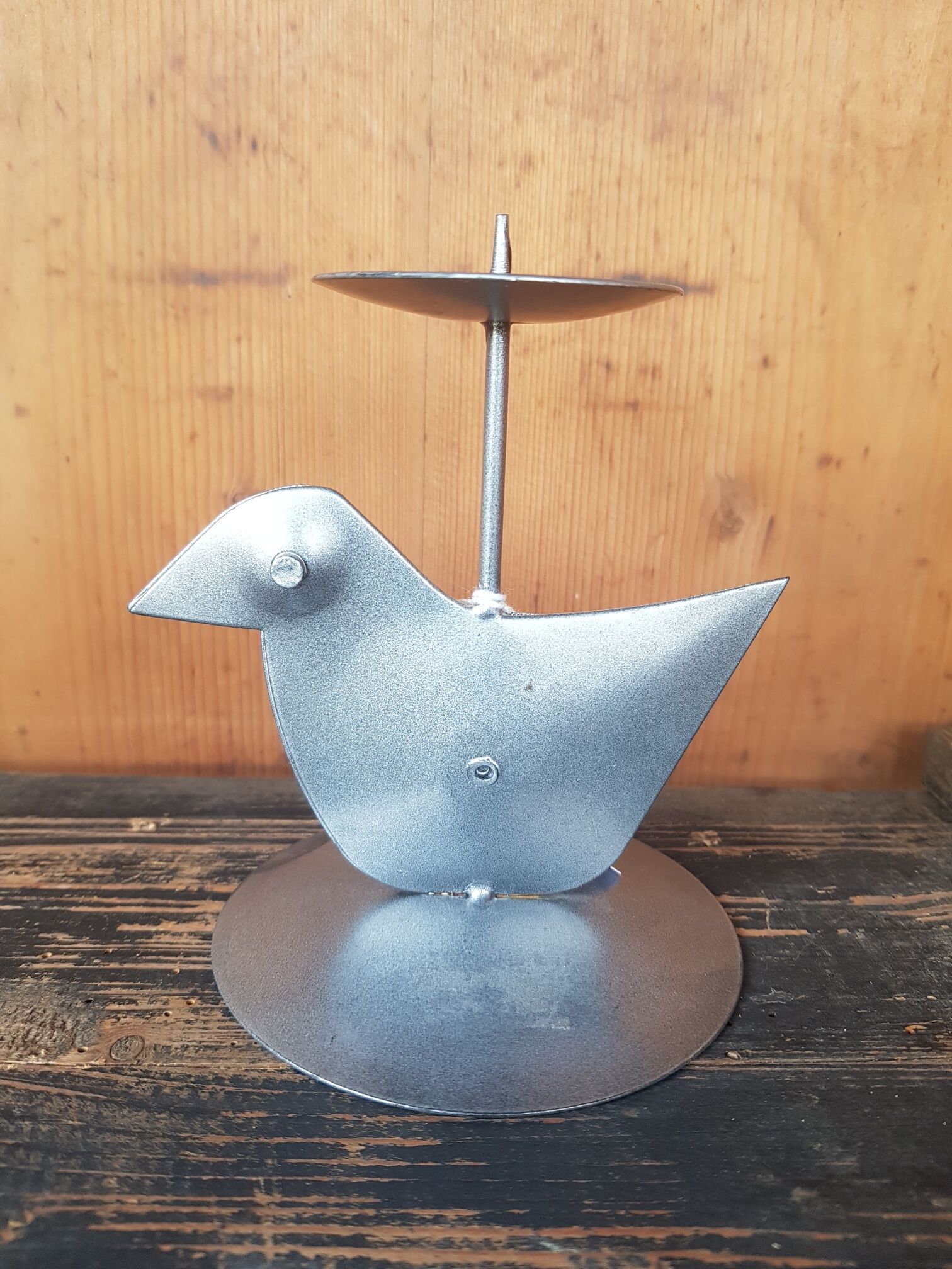 Candle holder bird metal casserole