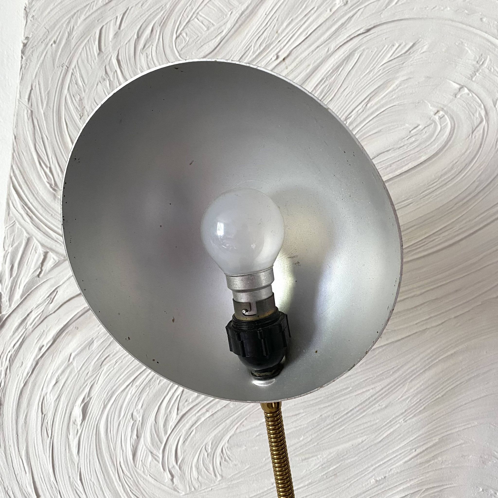 Articulated desk lamp, 1960s, burgundy and gold