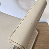 Matteo Grassi style faux leather and chrome armchair