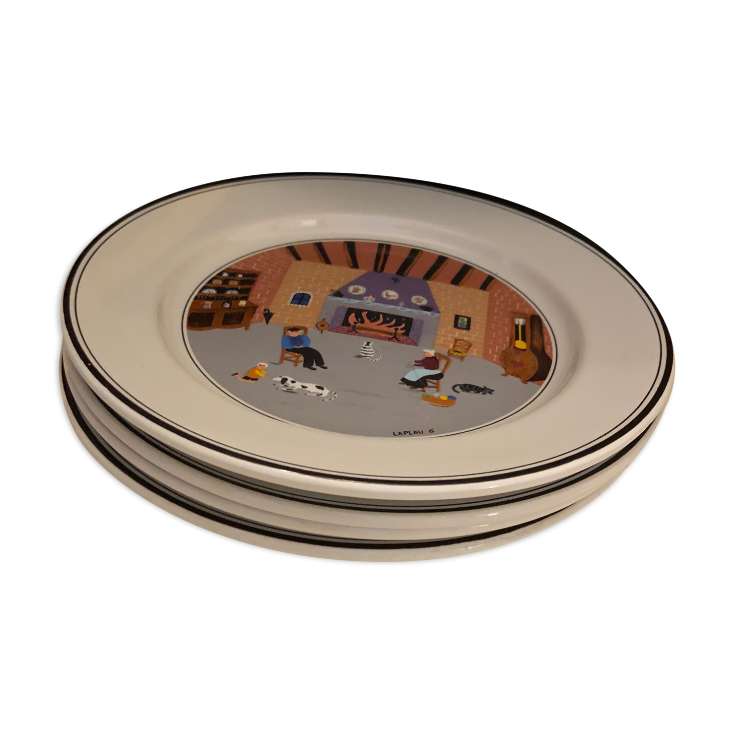 4 plates Villeroy and Boch naïve décor