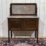 English toilet furniture in mahogany and marble from the early 20th century.