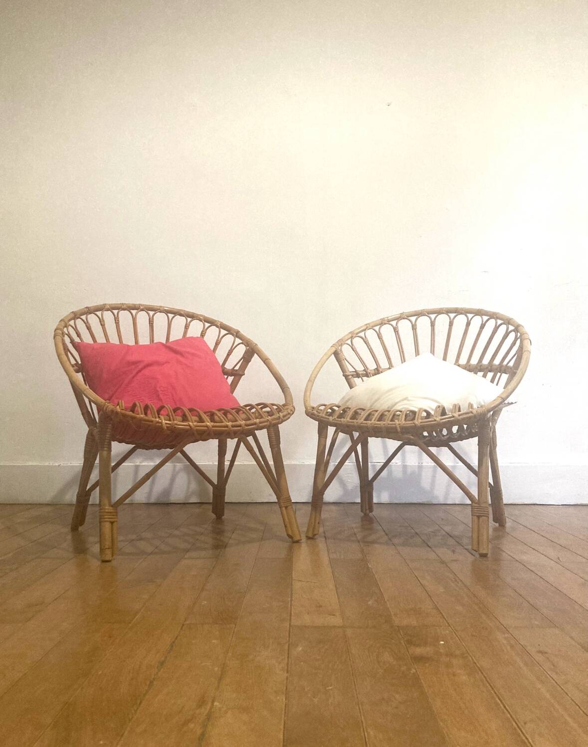 Pair of Rattan Armchairs - Shells