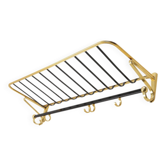 Mid-century coat rack in gold and black aluminium, Belgium 1960s