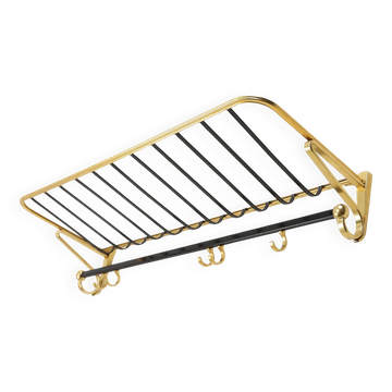 Mid-century coat rack in gold and black aluminium, Belgium 1960s