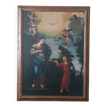 Old oil painting on canvas, 18th century