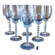 Lot de 6 verres à vin blanc en cristal taillé motif épis