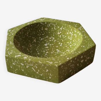 La rosca - hexagonal terrazzo tray - green