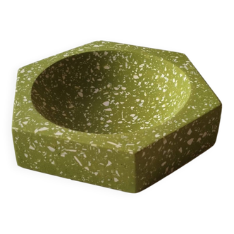 La rosca - hexagonal terrazzo tray - green