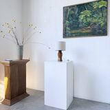 Brutalist walnut table lamp 1950