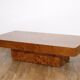 Table basse vintage en loupe d'orme 1970