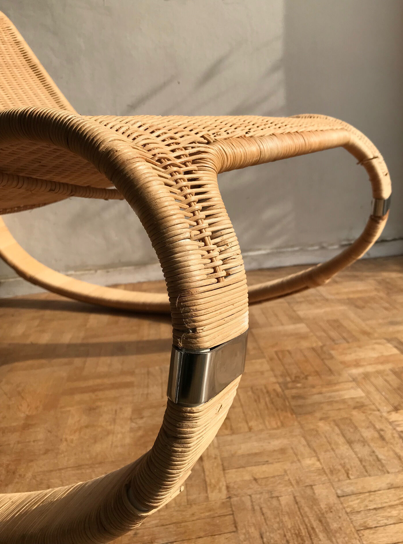 Gunghult rocking rattan armchair by James Irvine, published in 2002 by Ikea