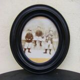 Cadre ancien photographie "trois militaires"