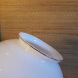 Globe 20cm en verre blanc ancien pour lampe suspension
