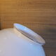 Globe 20cm en verre blanc ancien pour lampe suspension