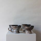 Set of 4 ceramic bowls by Jacques Pouchain for the Dieulefit Workshop.