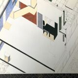 Poster after  axonometric perspective of the villa cook, 1926. 80 x 70 cm