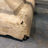 Iron and glass console, antique patina