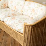 Two-seater rattan bench