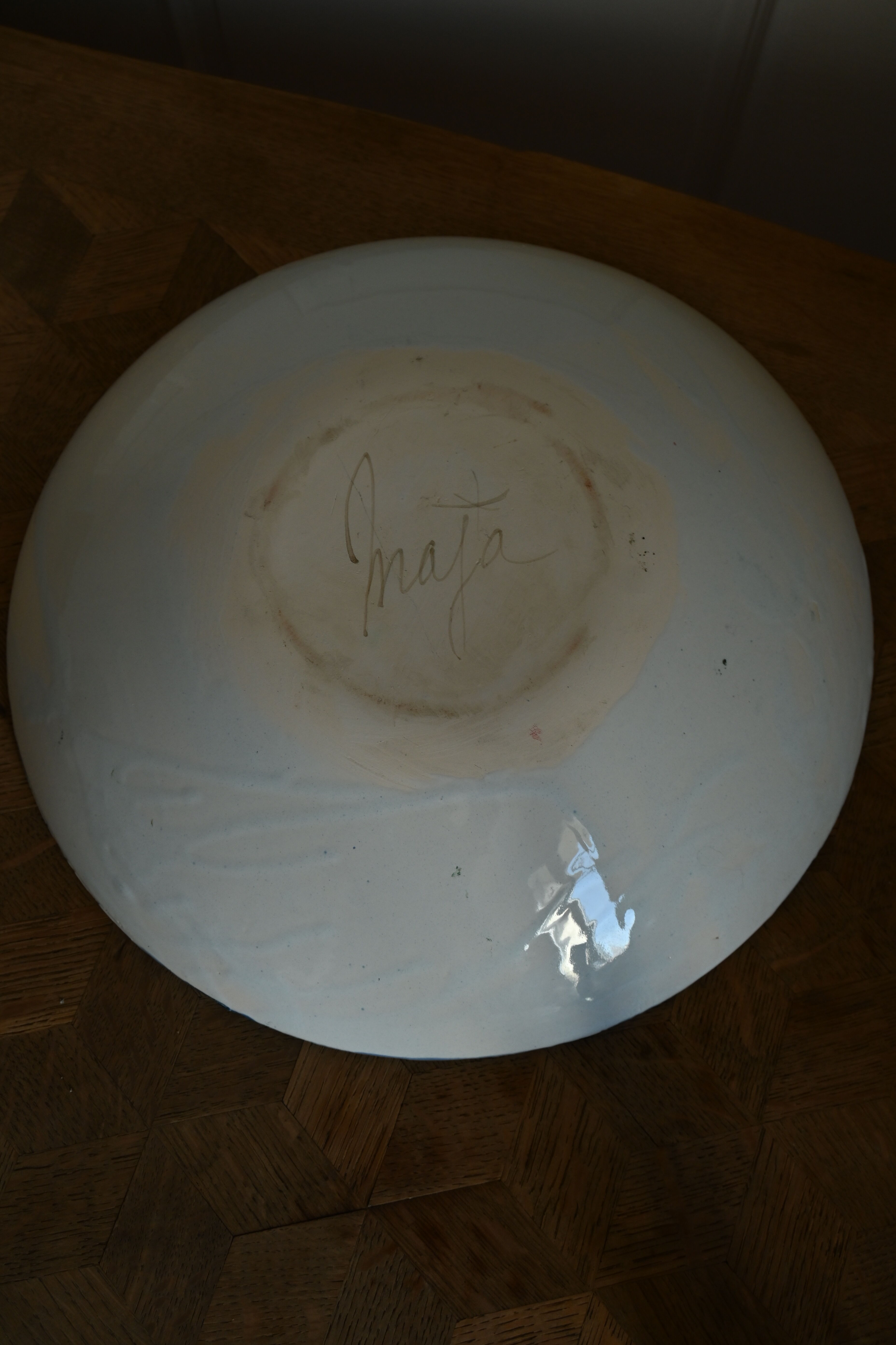 Ceramic plate signed Maja