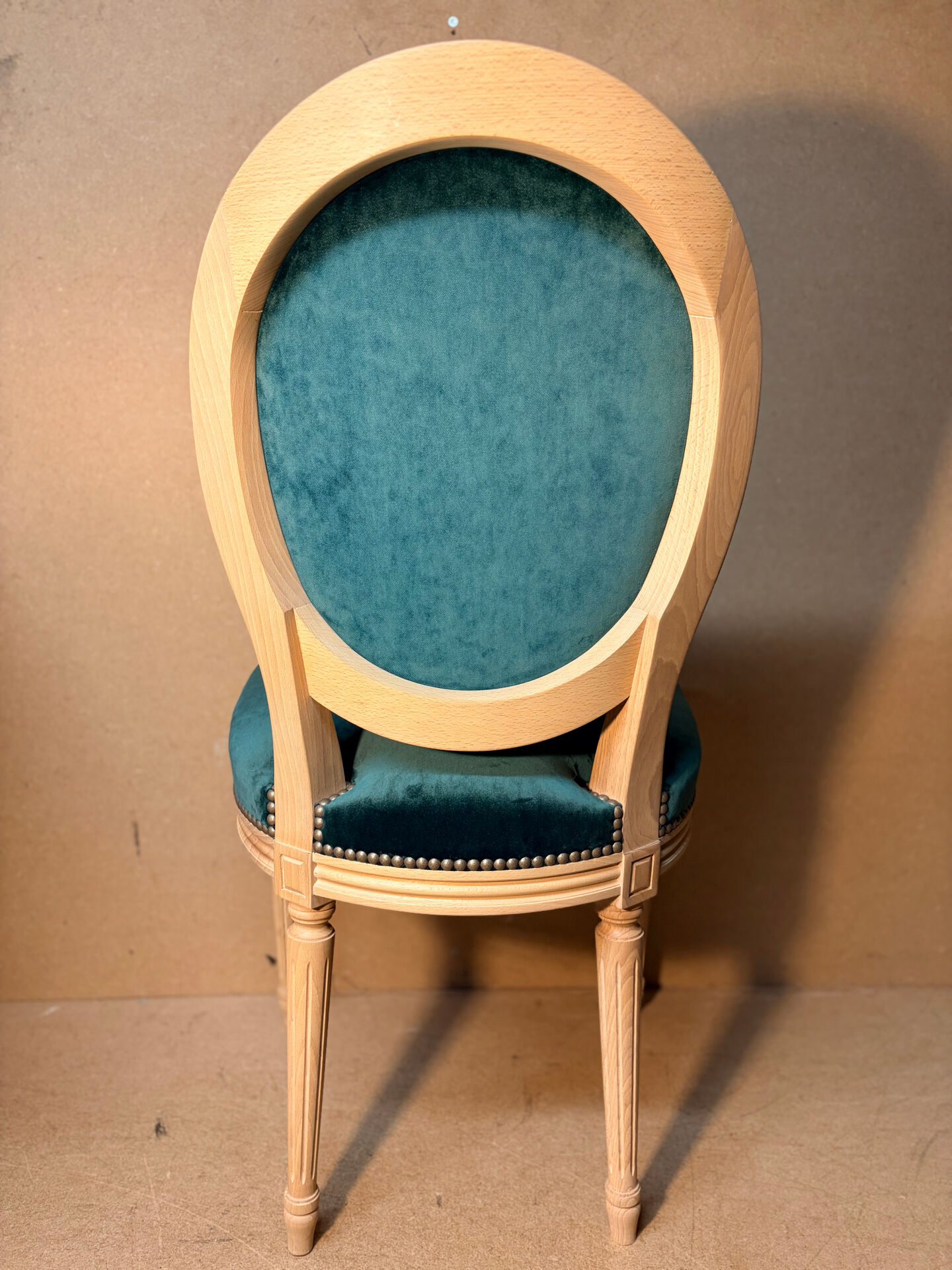 Louis XVI medallion chair, solid beech, unique traditional piece.