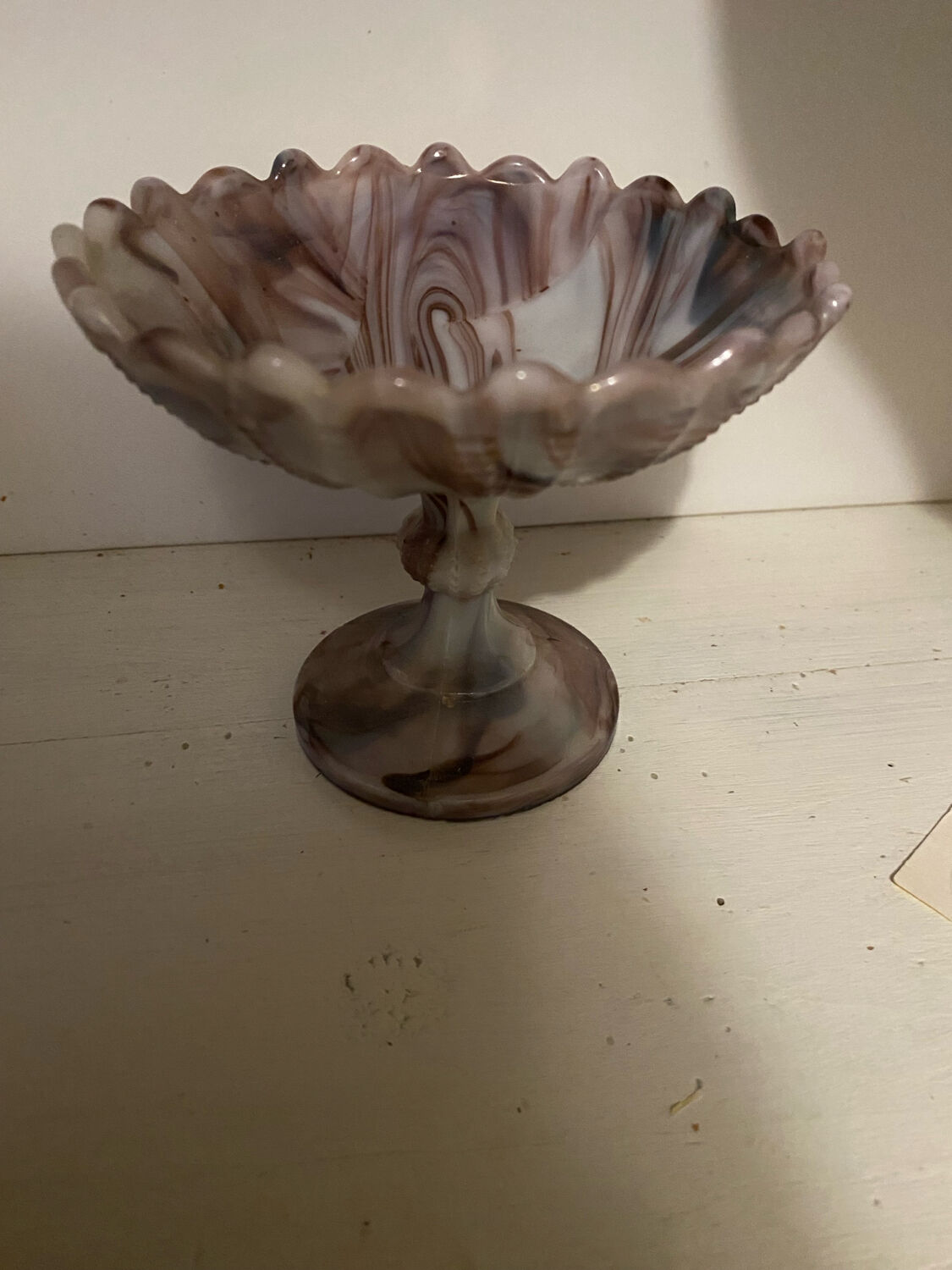 Old marbled opaline cup