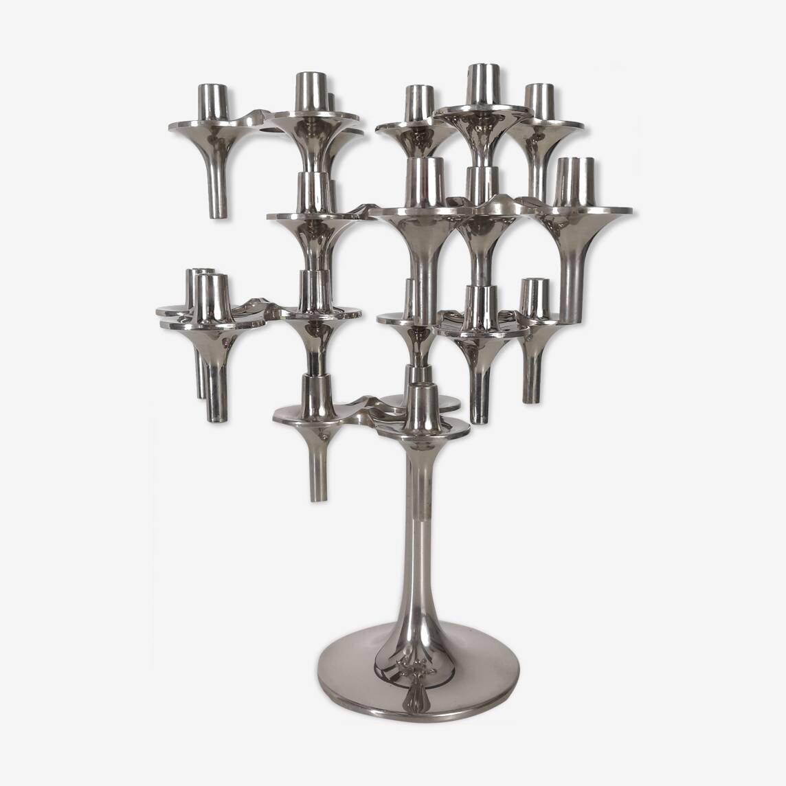 Set of 7 BMF "Orion" candle holders with foot
