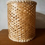 Braided bamboo wastepaper basket