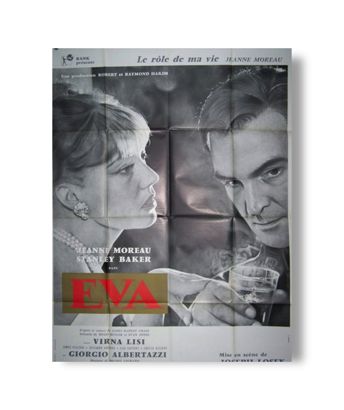 Cinema original poster of 1962.Eva, Jeanne Moreau.120x160 cm