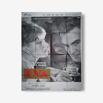 Cinema original poster of 1962.Eva, Jeanne Moreau.120x160 cm