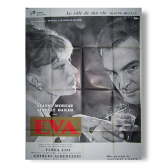 Cinema original poster of 1962.Eva, Jeanne Moreau.120x160 cm