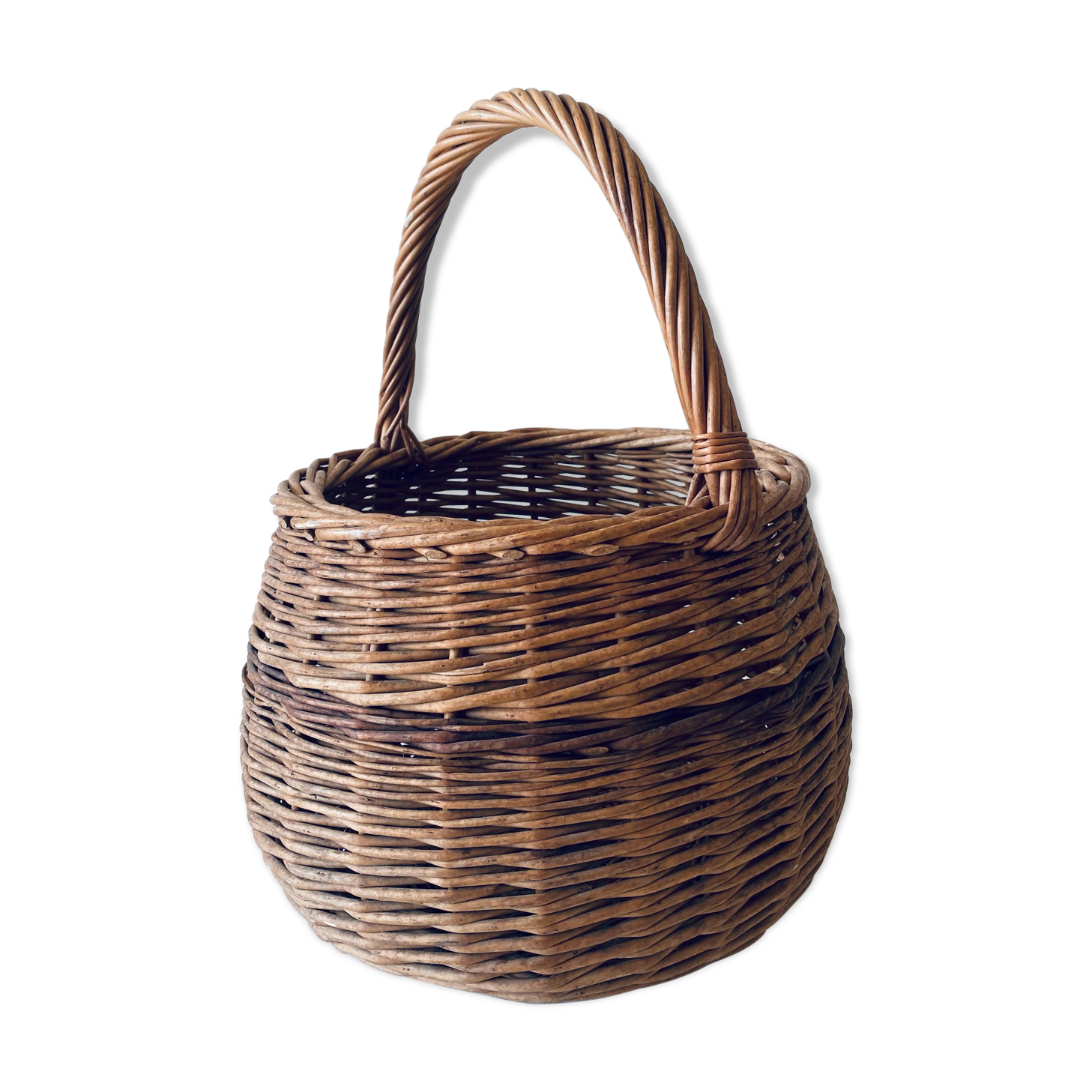 Large round wicker basket