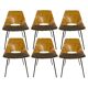 Set of six "Tonneau" chairs by Pierre Guariche, manufactured by Steiner in the 1950s.