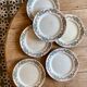 Set of 6 old flat plates model Cécile de HBCM