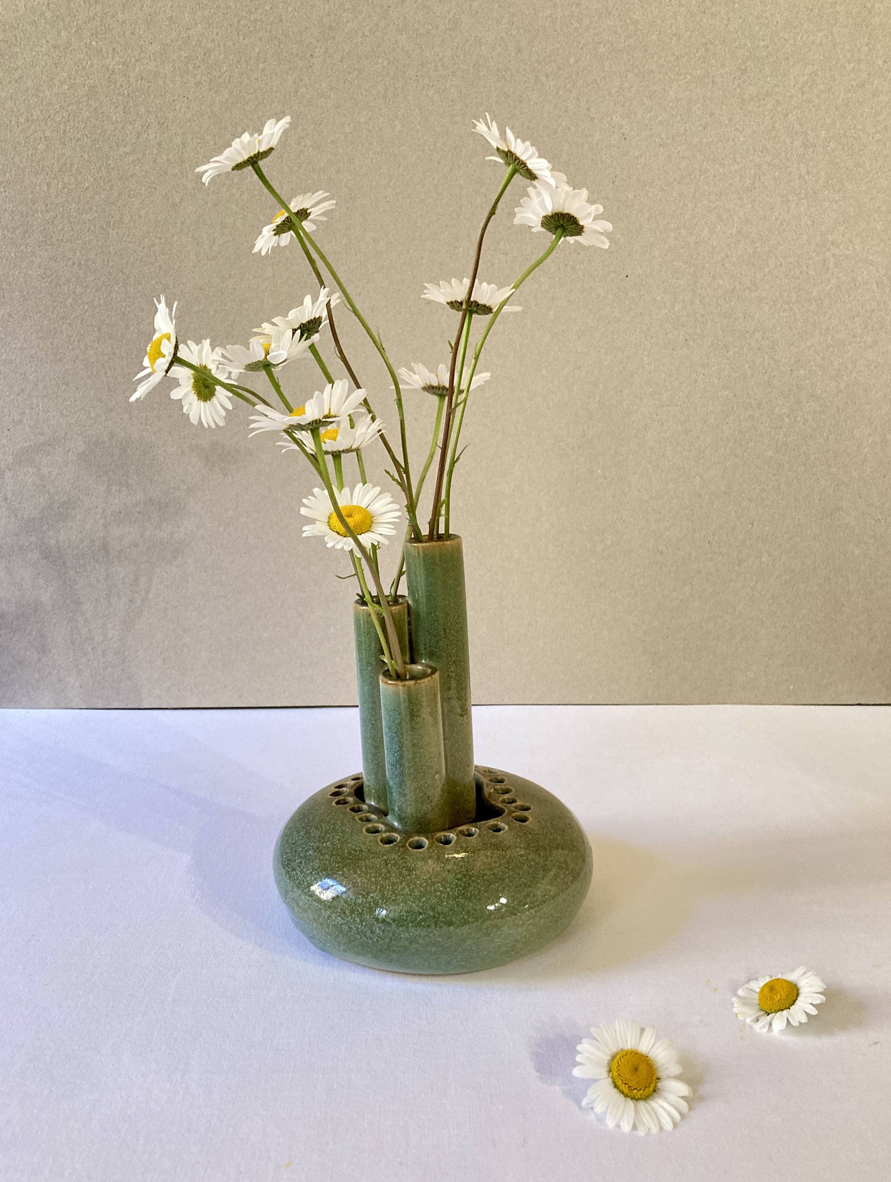 Vase soliflore 3 branches en céramique artisanale