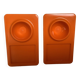 Pair of orange koziol egg cups Michael Neubauer