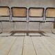 Set of 4 Marcel Breuer chairs model B32 in cane