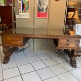 Oak and glass desk