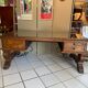 Bureau en chêne et verre