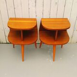 Pair of bedside tables in varnished wood 60