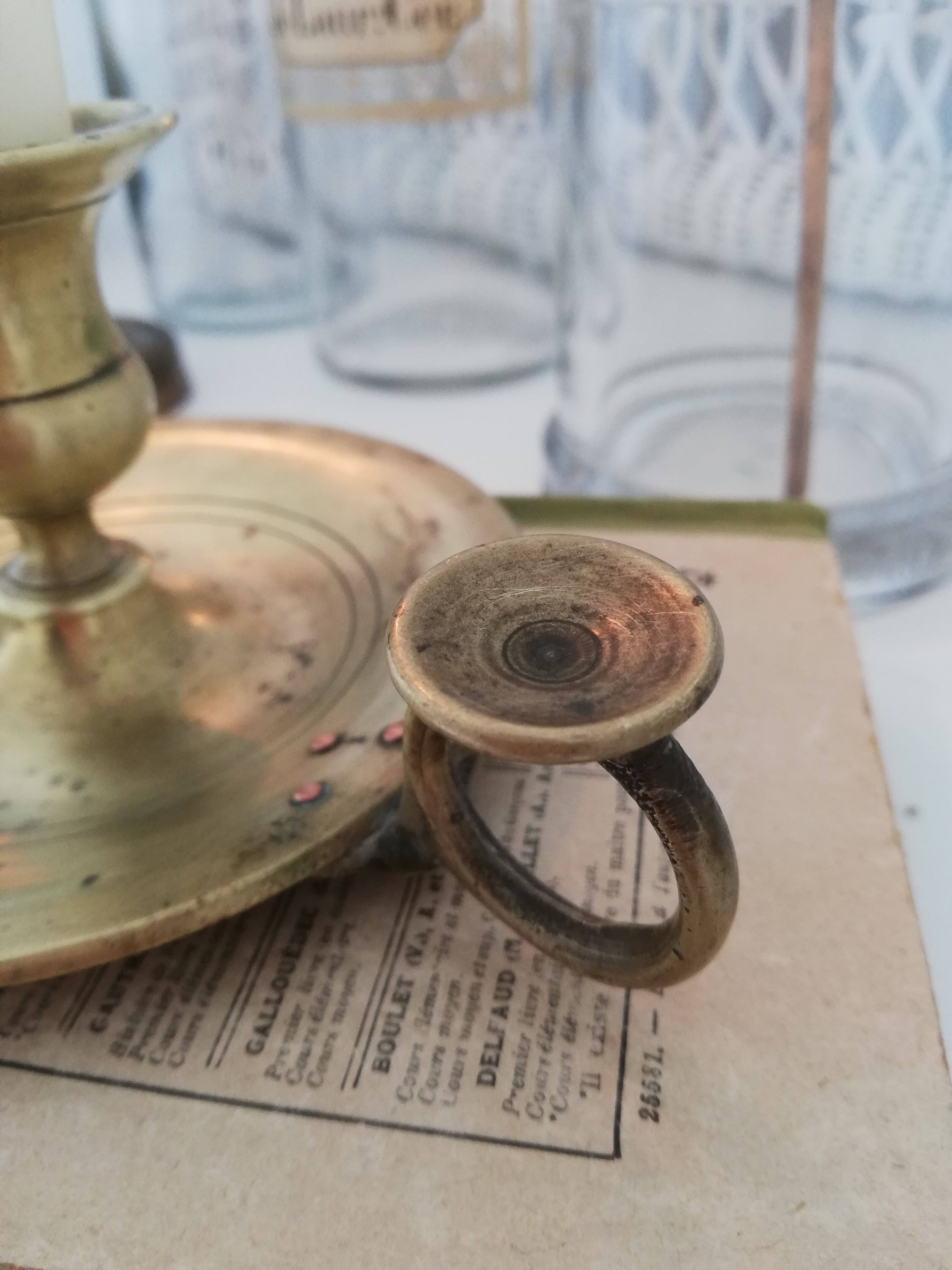 Vintage brass chamber candle holder