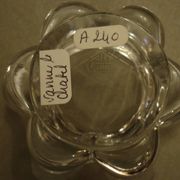 Cendrier vide-poche de forme corolle, cristal de Vannes Le Chatel (A 240)