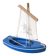 Tirot brand basin sailboat, model 202, vintage toy.