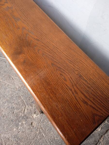Solid oak bench 2 meters period 1960