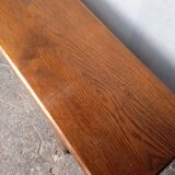 Solid oak bench 2 meters period 1960