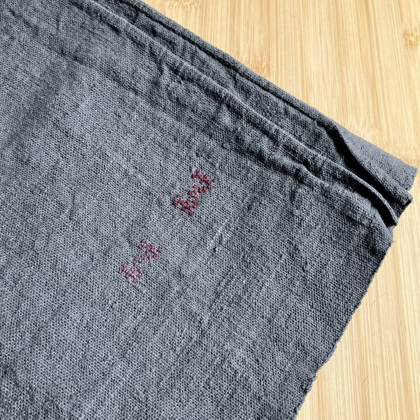 Nappe ancienne en chanvre / gris
